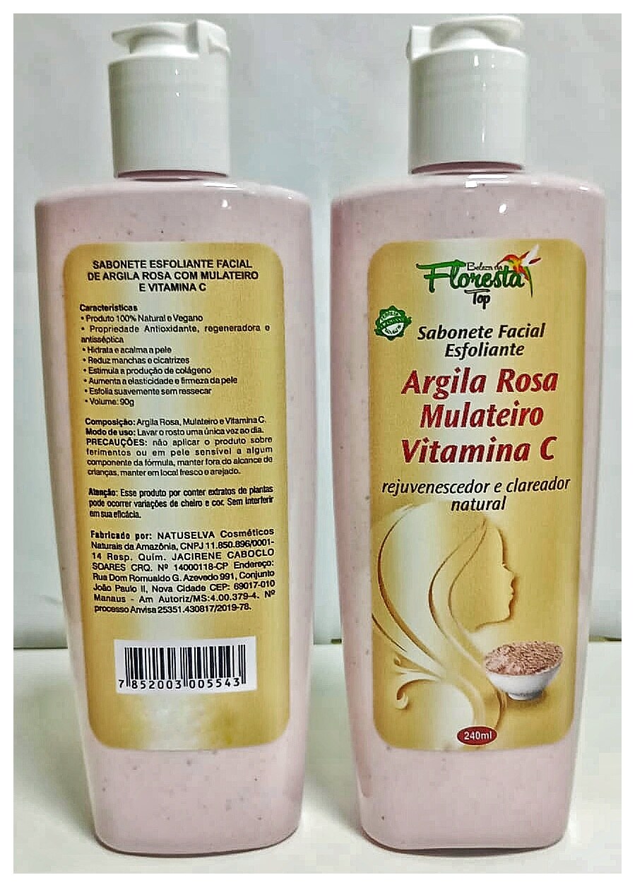 🌸✨ Sabonete Esfoliante Facial de Argila Rosa com Mulateiro e Vitamina C – Um Toque de Renovação para sua Pele! ✨🌸