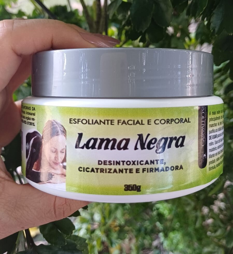 🌑✨ Esfoliante Corporal e Facial Lama Negra com Carvão Ativado 🌿