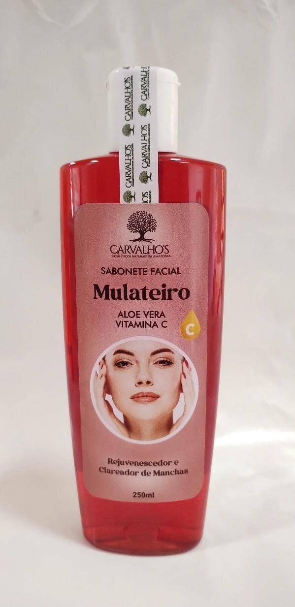 🌺 Sabonete Facial Mulateiro, Aloe Vera & Vitamina C | 250ml — Carvalhos Cosméticos