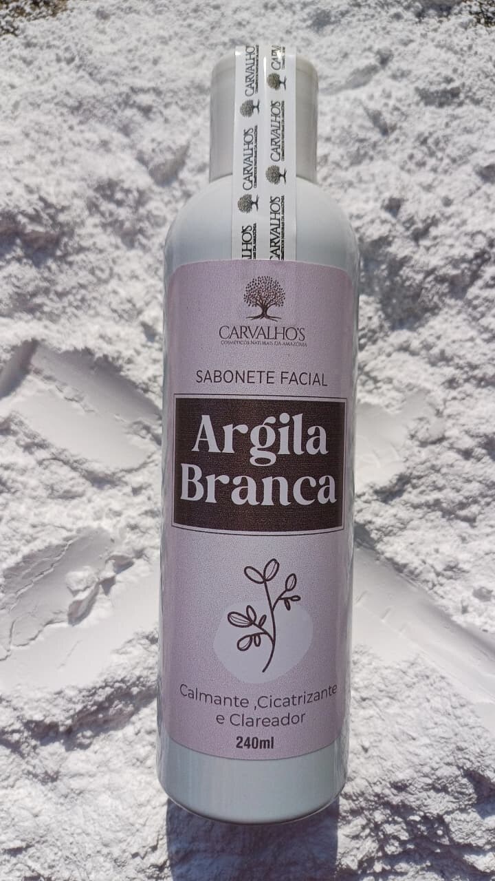 🤍 Sabonete Facial de Argila Branca | 240ml — Carvalhos Cosméticos