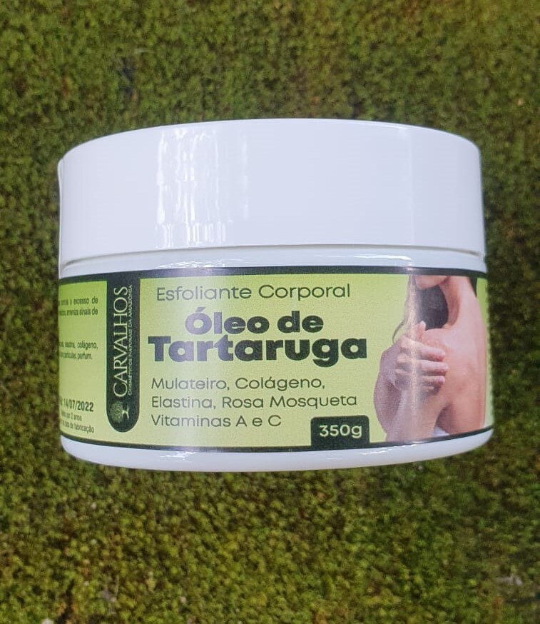 🐢 Esfoliante Corporal Óleo de Tartaruga, Mulateiro, Colágeno & Rosa Mosqueta | 350g — Carvalhos Cosméticos